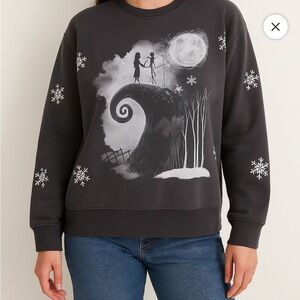 Nightmare Before Christmas Disney Parks Sweatshirt Embroidered Acid Washed